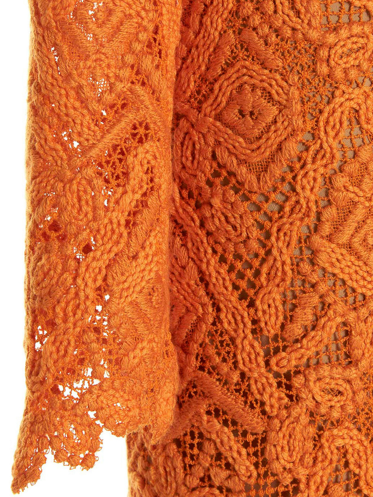 Shop Ermanno Scervino Macram Lace Dress In Naranja