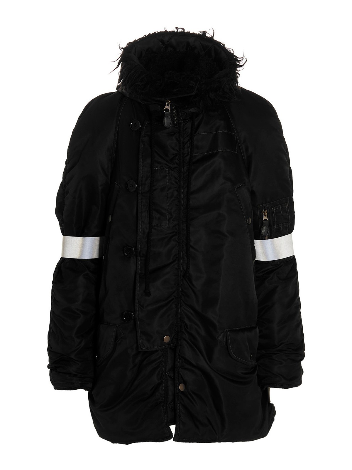 Black Reflective Hooded Puffer Jacket