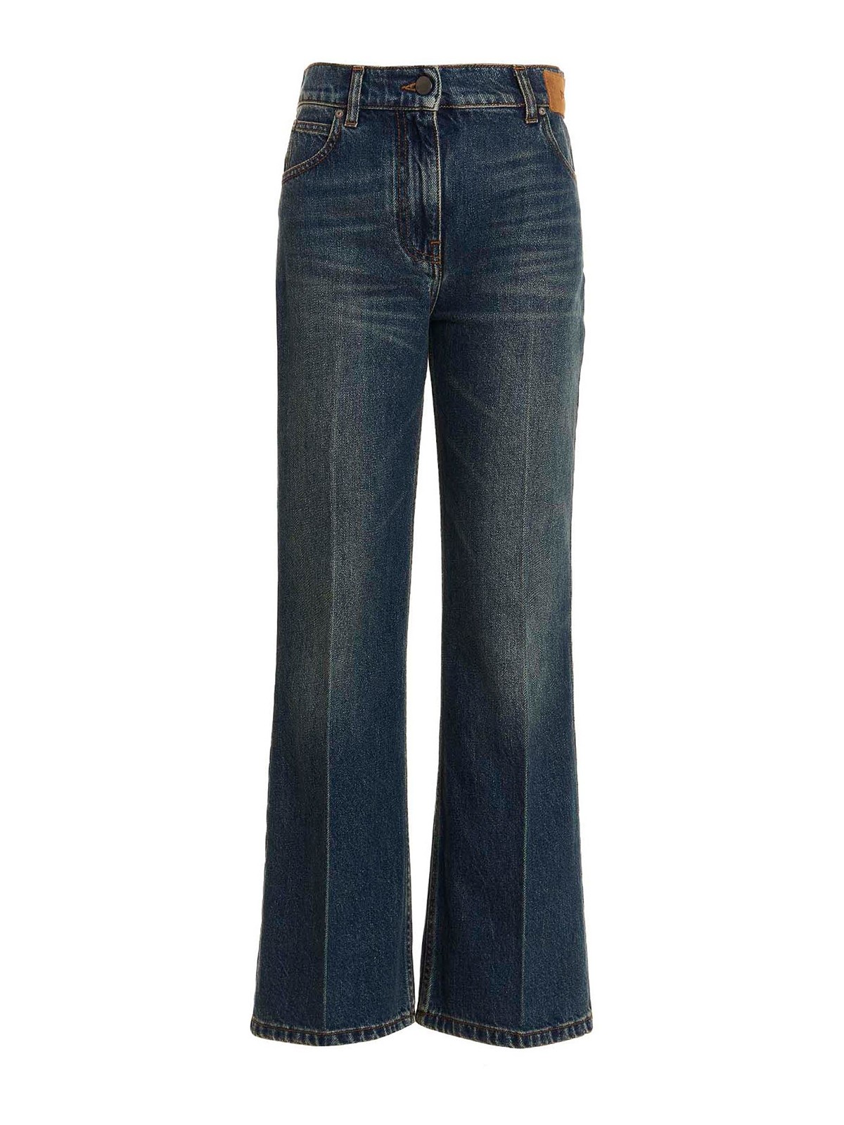 Palm Angels Star Flared Jeans In Azul