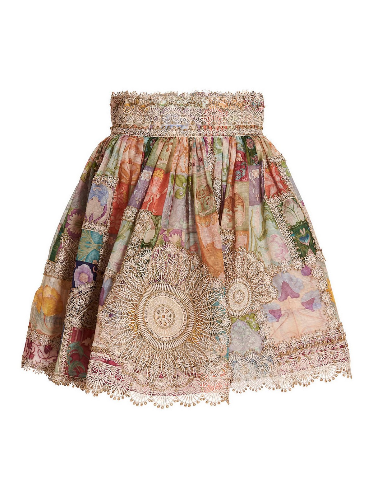 Shop Zimmermann Cosmic Zodiac Doily Skirt In Multicolor