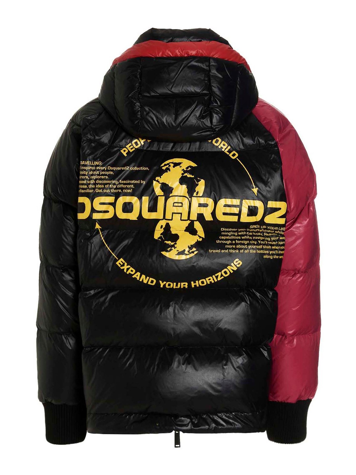 Shop Dsquared2 Crest Hooded Puffer Jacket In Multicolour