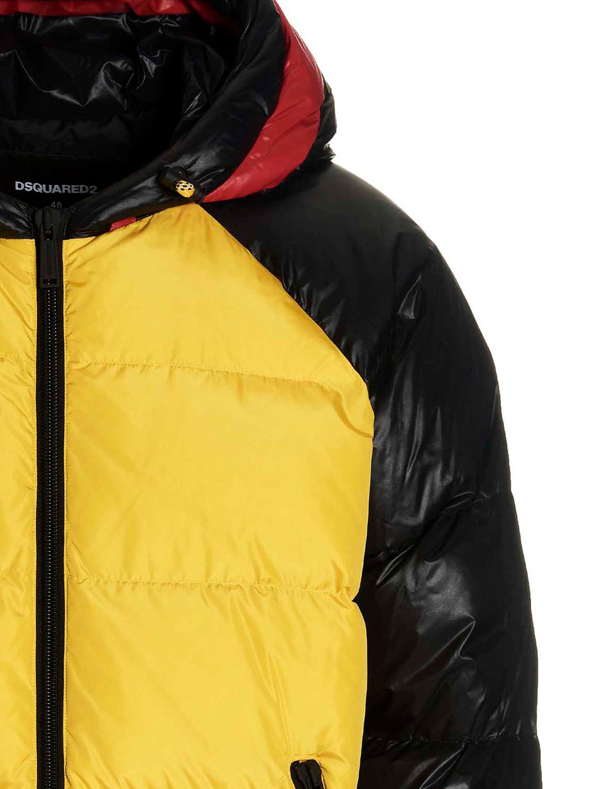 Shop Dsquared2 Crest Hooded Puffer Jacket In Multicolour