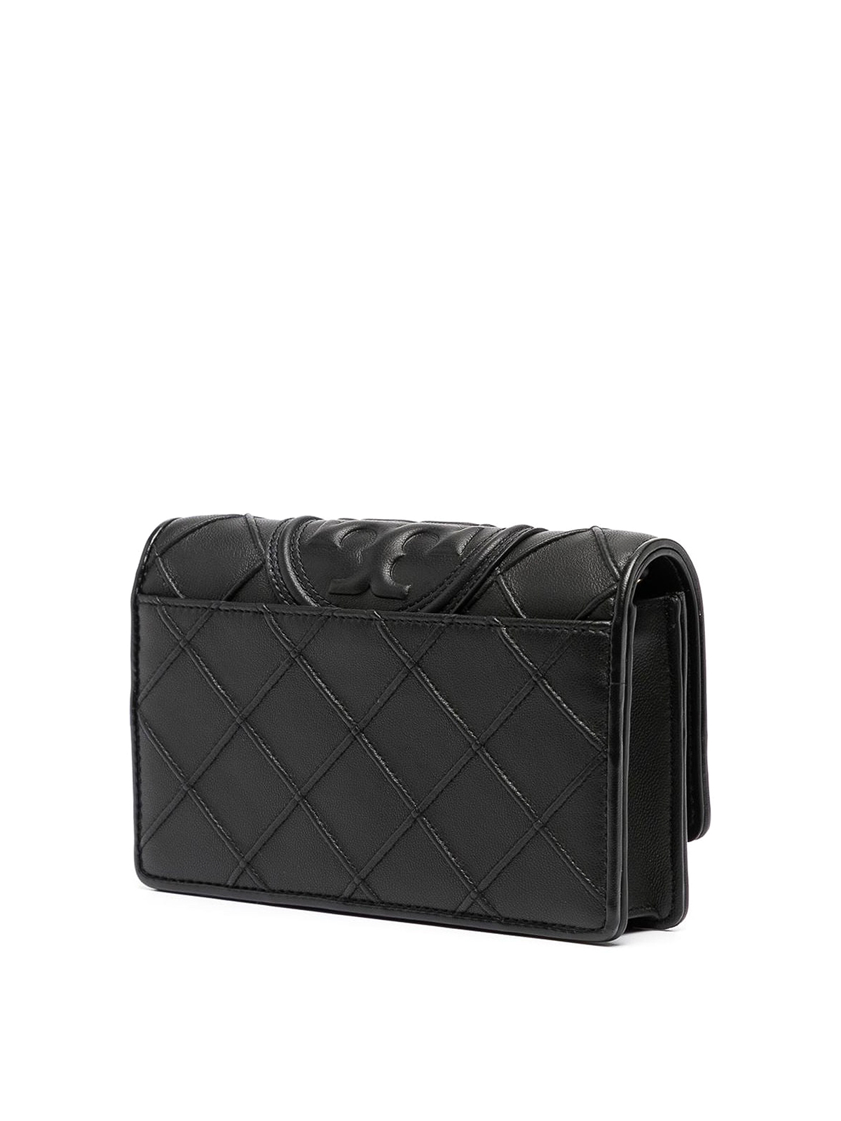 Shop Tory Burch Fleming Soft Chain  Wallet In Negro