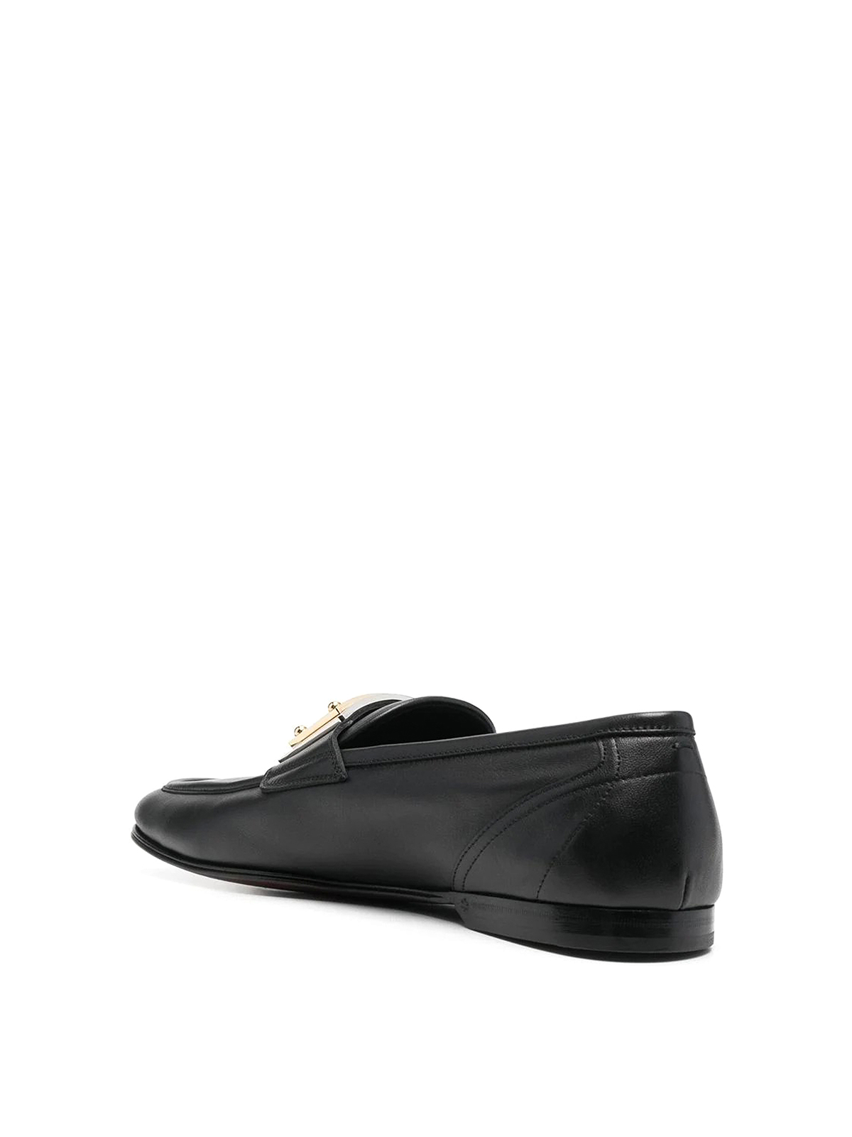 Shop Dolce & Gabbana Leather Slippers In Negro