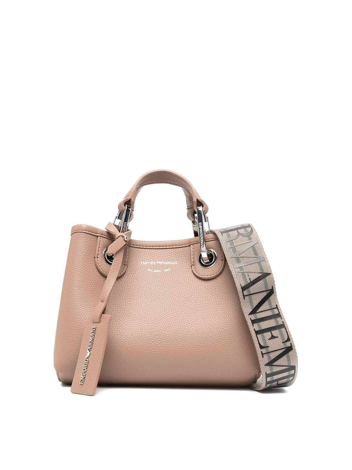 Emporio Armani Small logo tape tote - Beige|Y3D176YFO5E89400