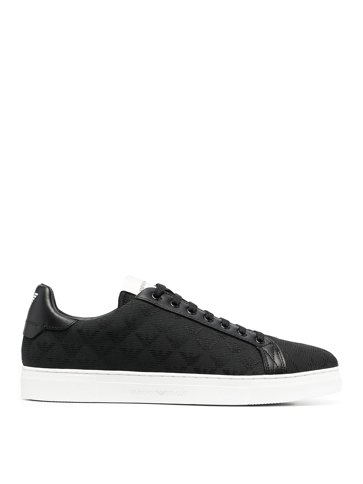 Emporio Armani Black Quilted Low-top Sneakers