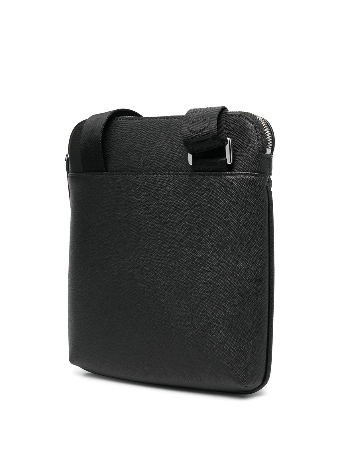Shop Emporio Armani Small Faux-leather Messenger Bag In Black