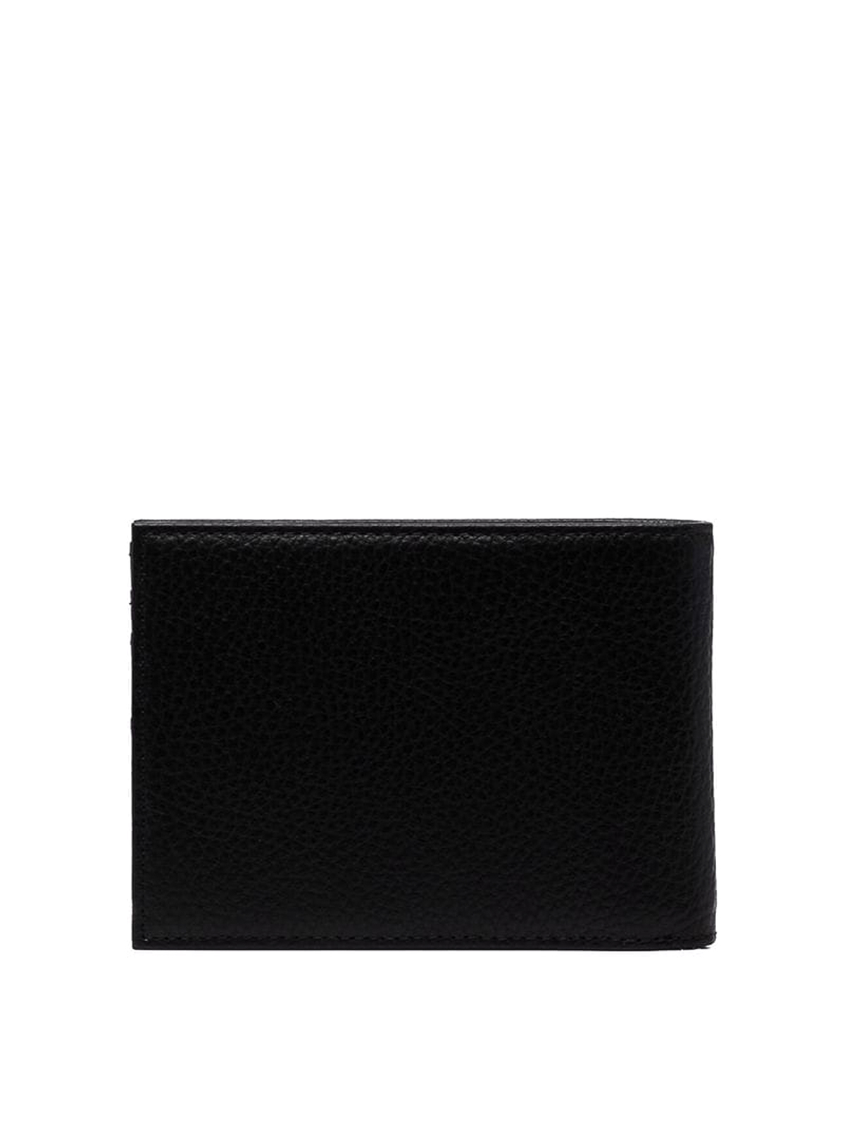 Shop Emporio Armani Folded Leather Wallet And Tag In Black