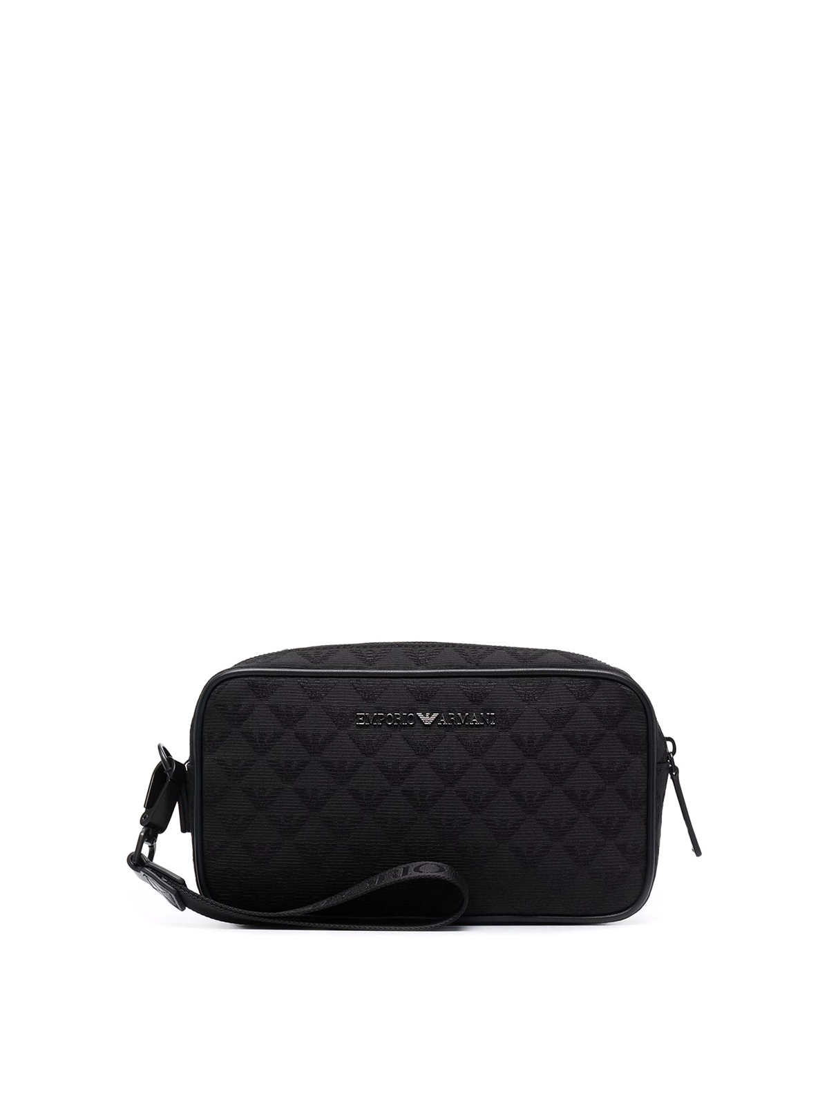 Portacarte uomo Emporio Armani con placca logo Nero