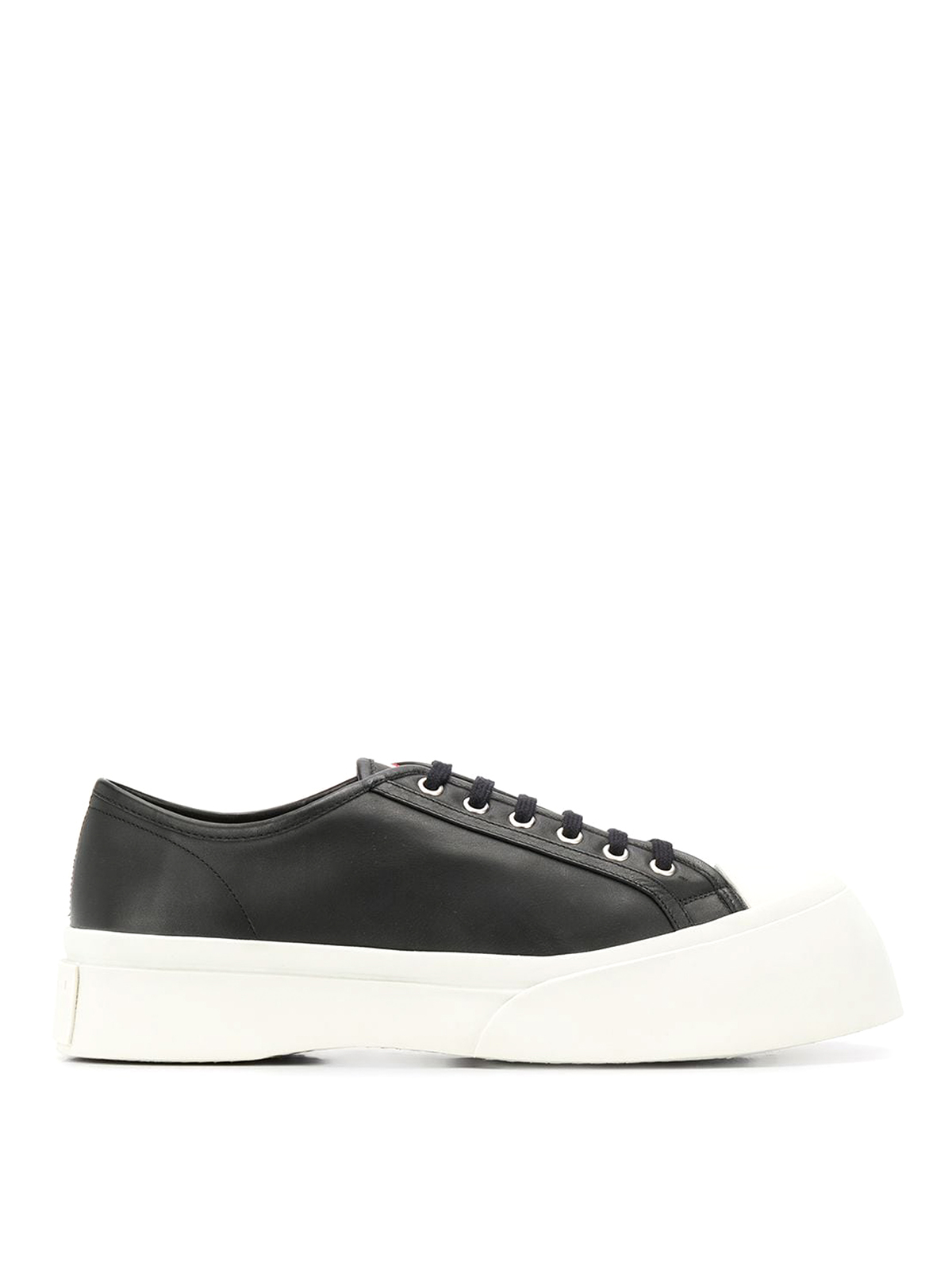 Shop Marni Leather Sneakers In Negro