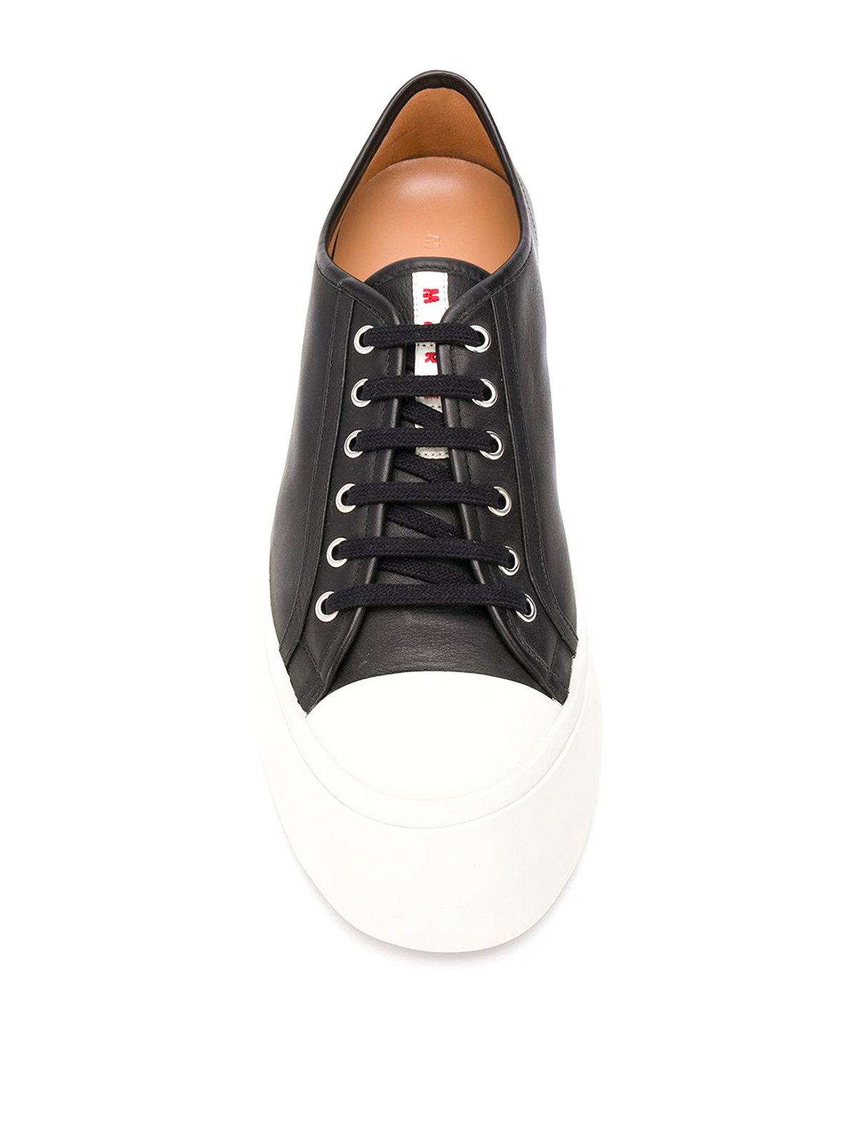 Shop Marni Leather Sneakers In Negro