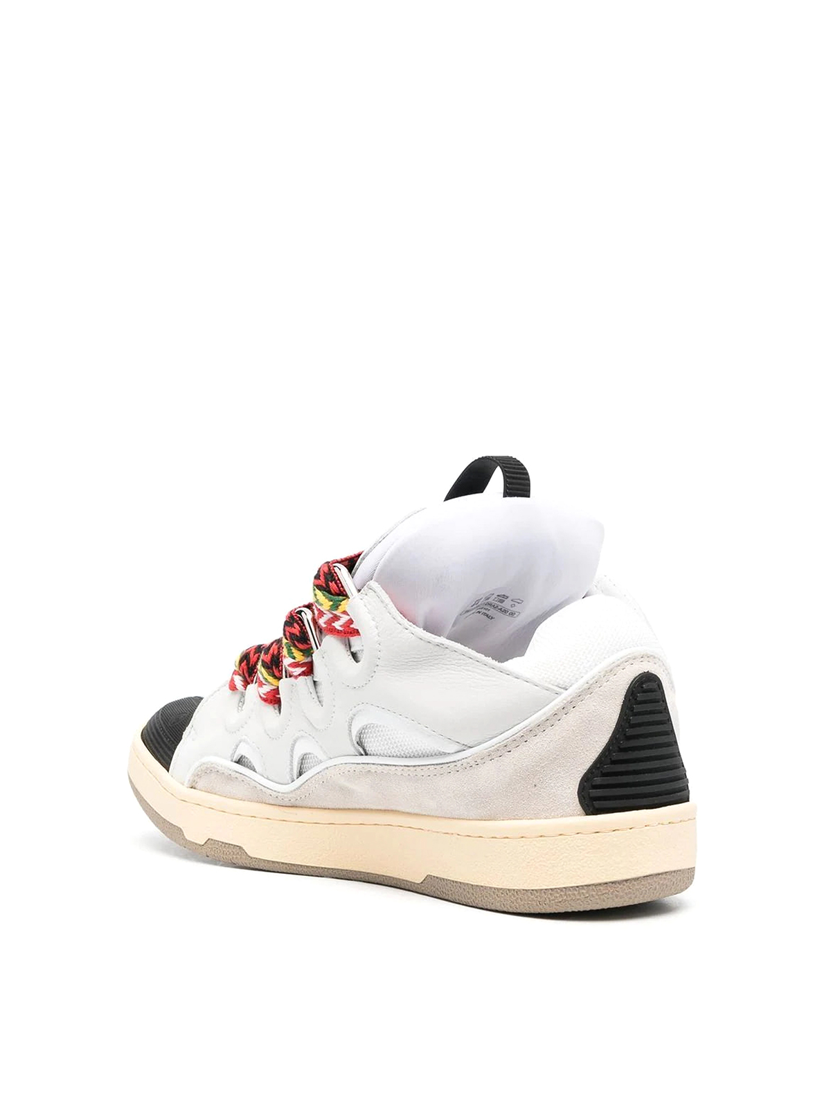 Shop Lanvin Curb Leather Sneakers In Blanco