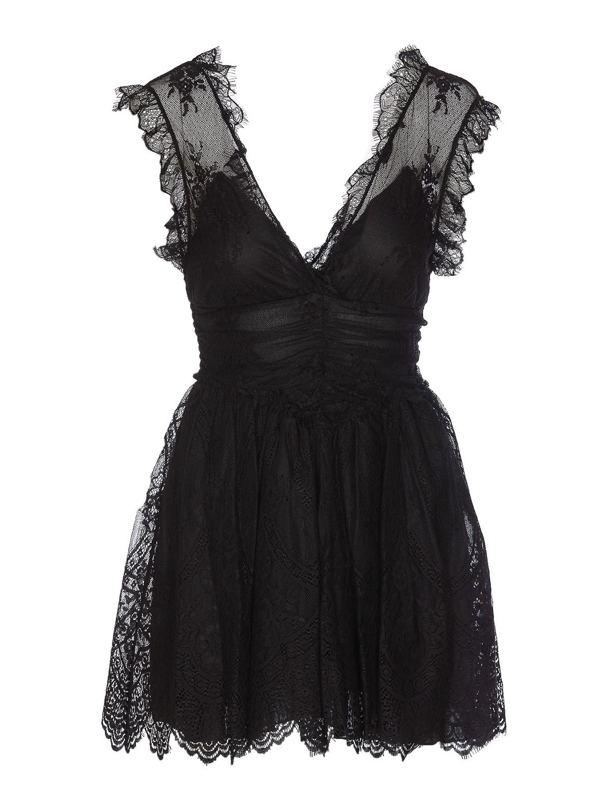 lace top chiffon dress Gorgeous Sheath Crew Sleeveless Lace Top Chiffon Floor Length Dresses Blushing Pink / L main image 1