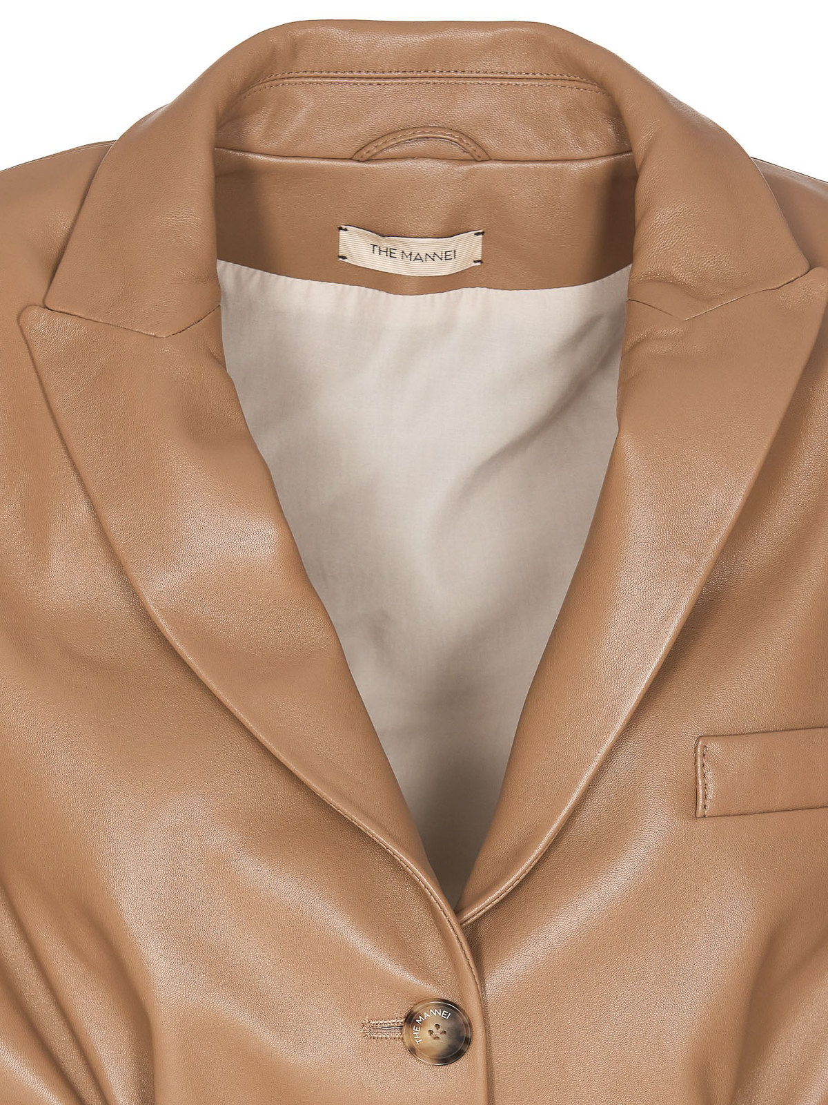 Shop The Mannei Leather Jacket In Beige
