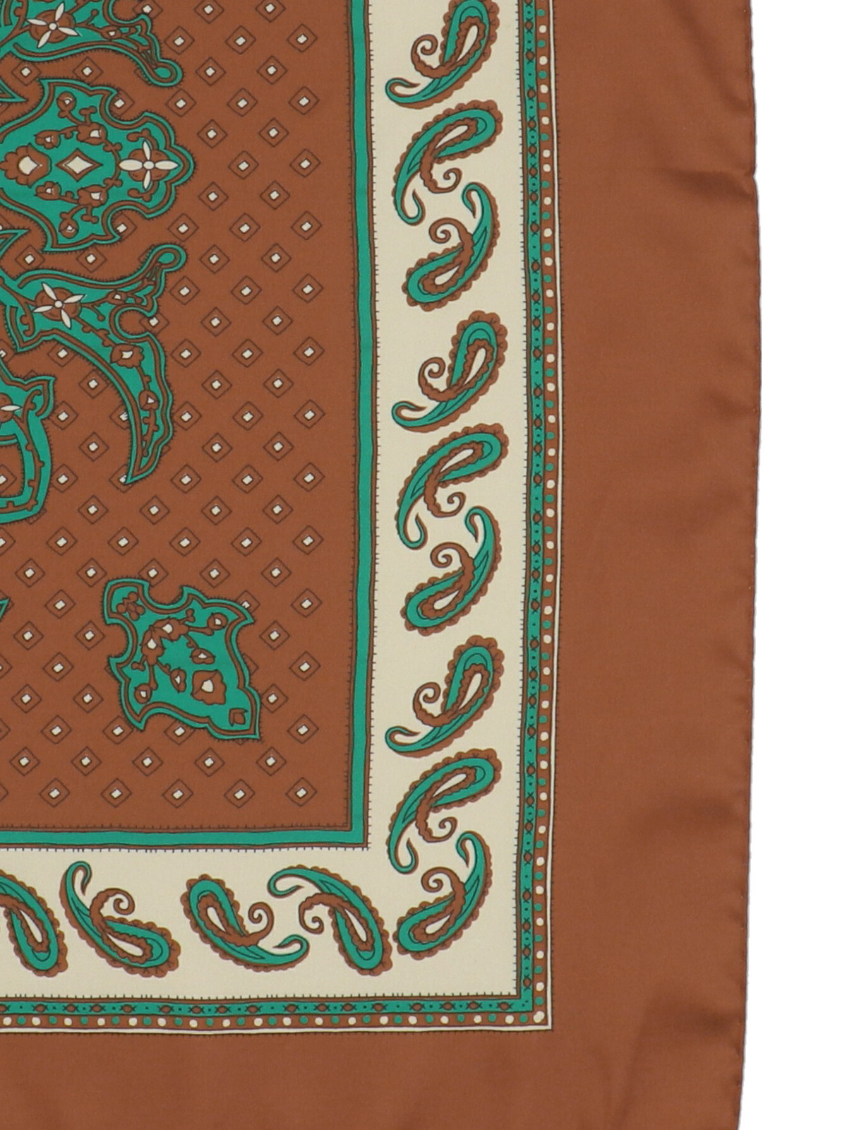 Shop Jejia Paisley Satin Scarf In Brown