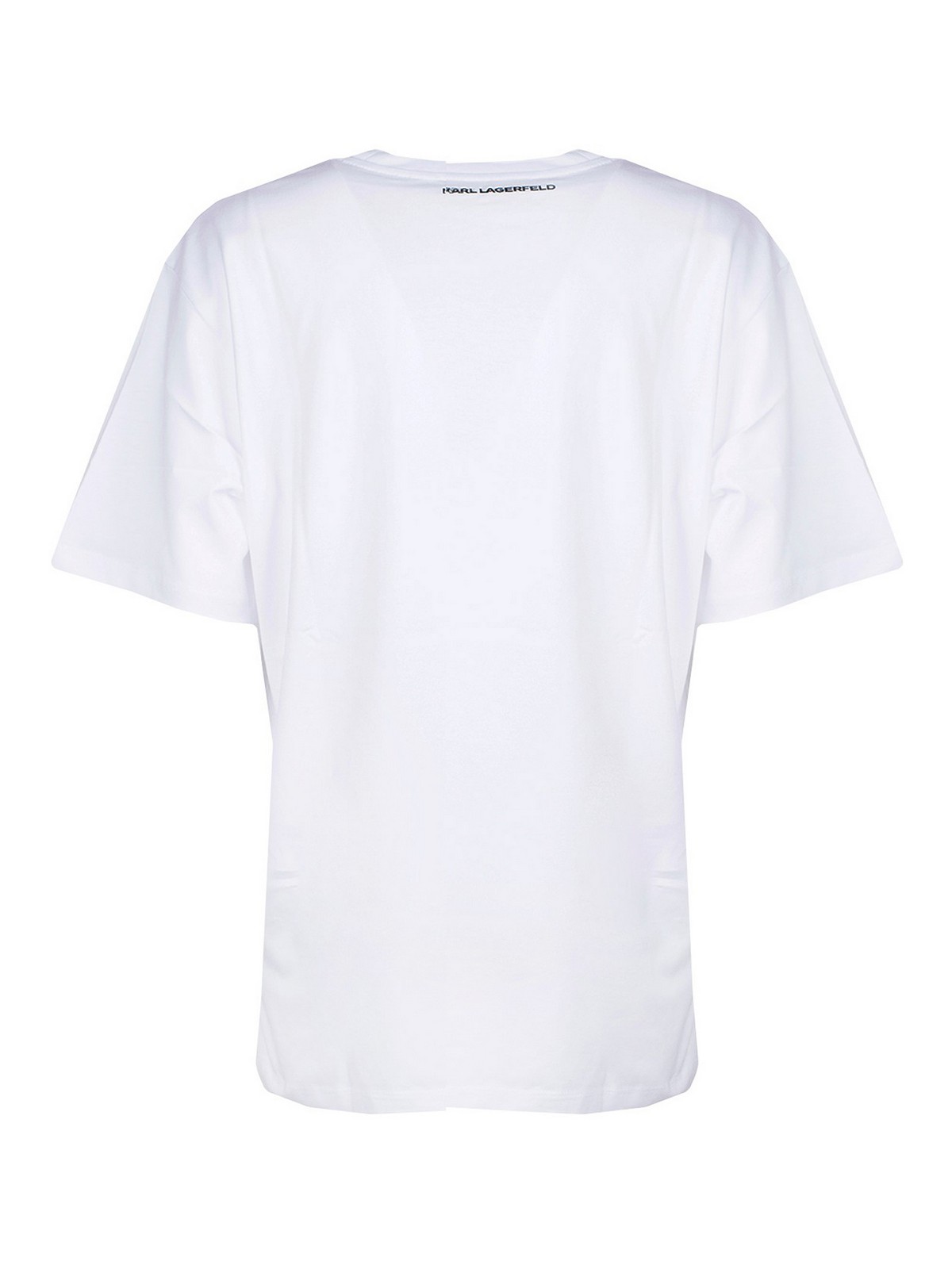 Shop Karl Lagerfeld Avatar T-shirt In White