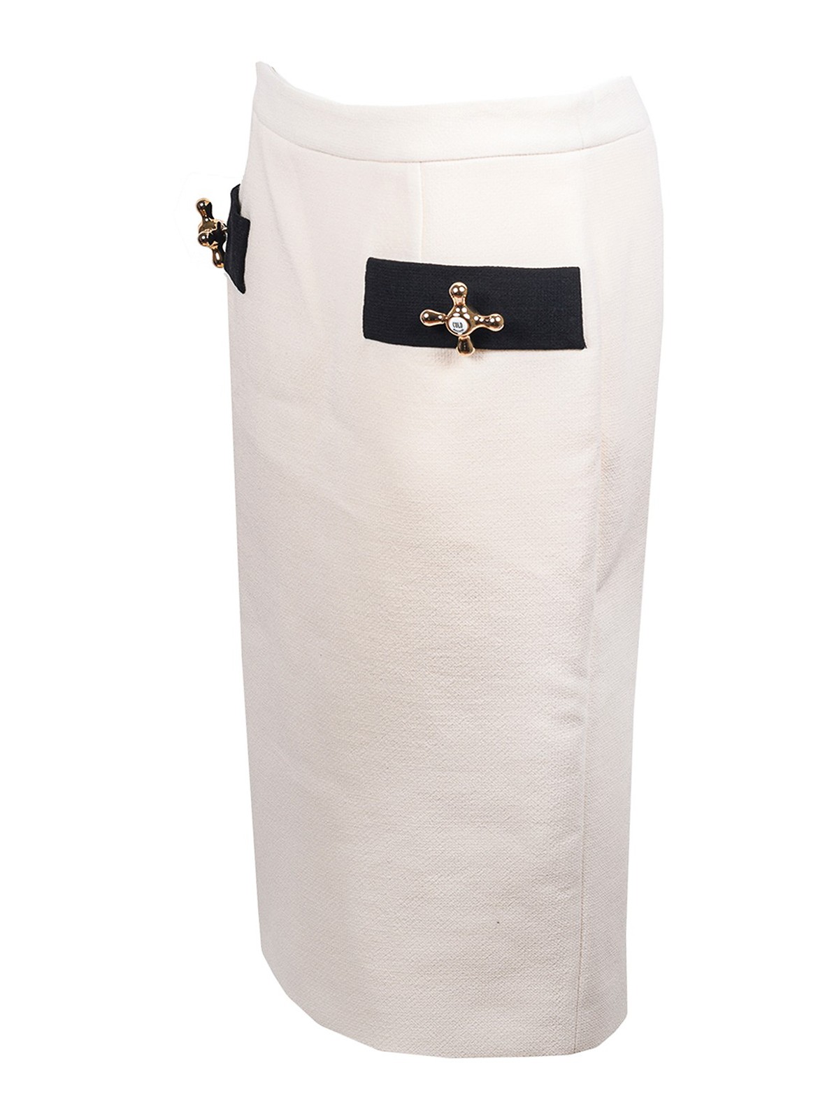 Shop Moschino Wool Skirt In Blanco