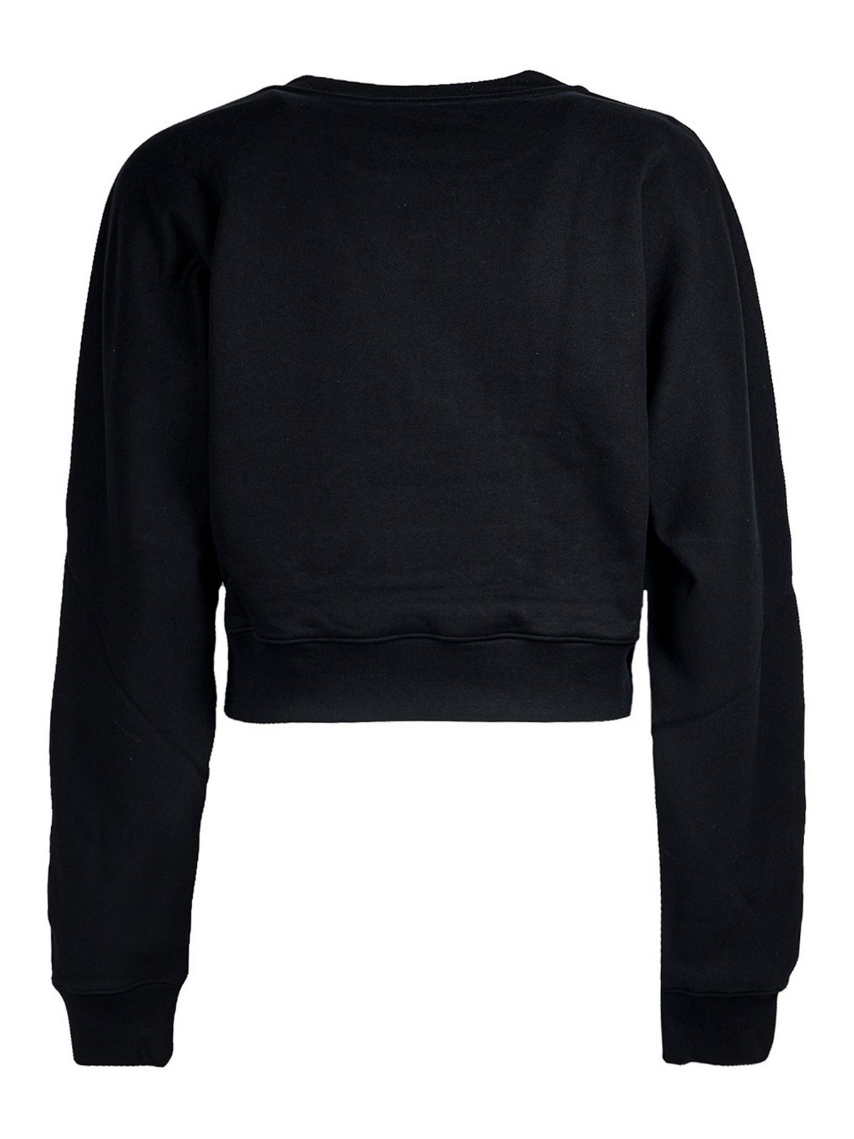 Shop Moschino Organic Cotton Sweatshirt In Negro