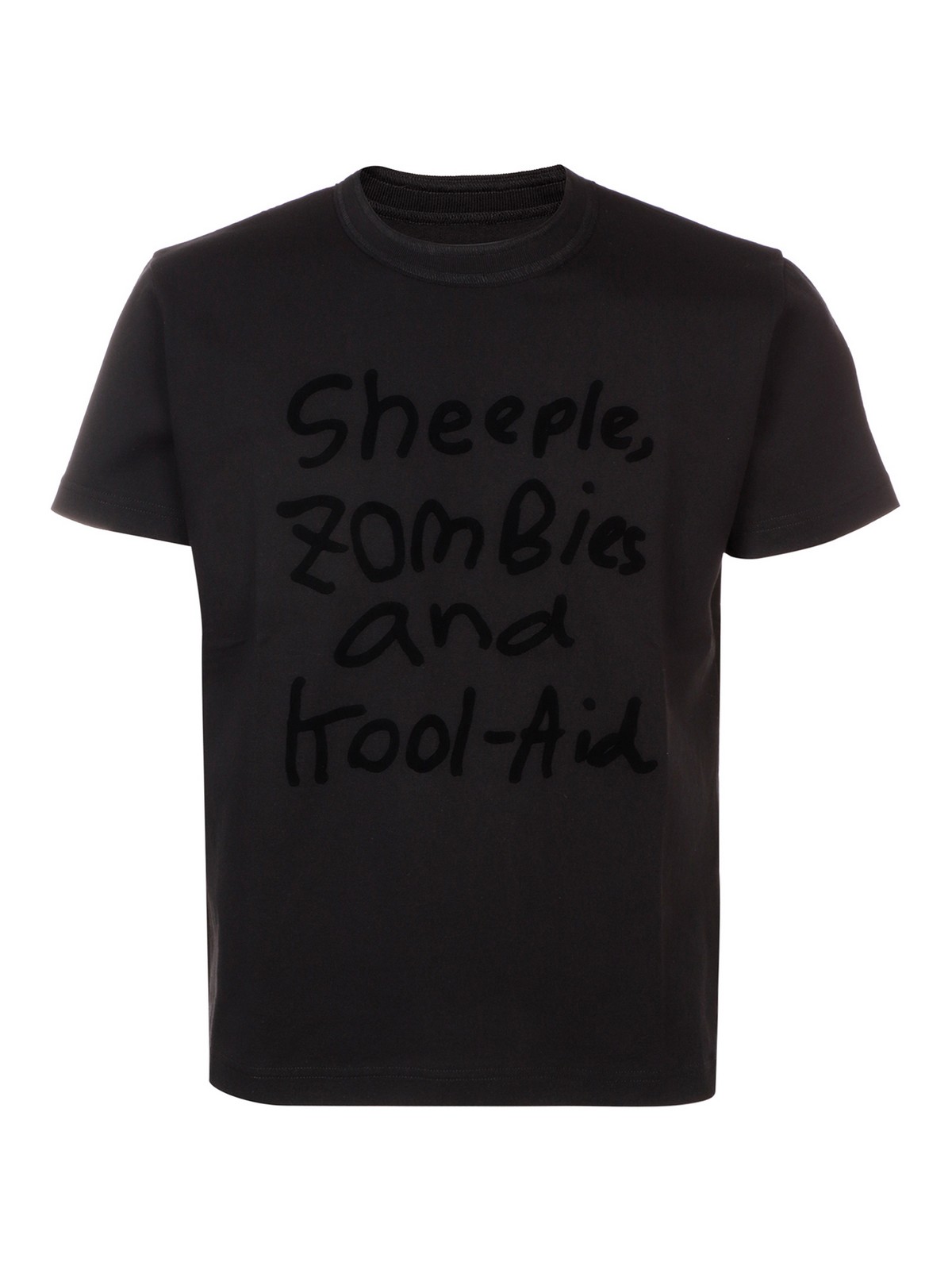 Sacai Madsaki flock print T-shirt - Black - Men|220409S001
