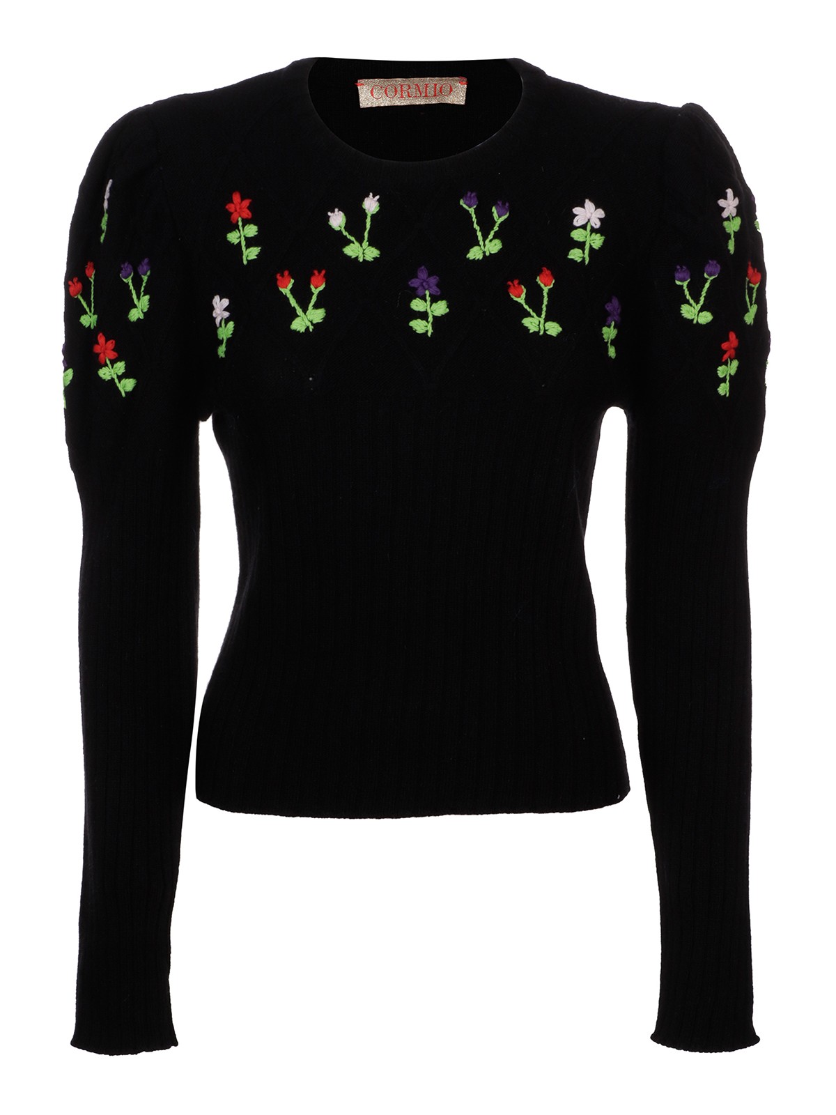 Cormio Embroidered Wool Sweater In Negro