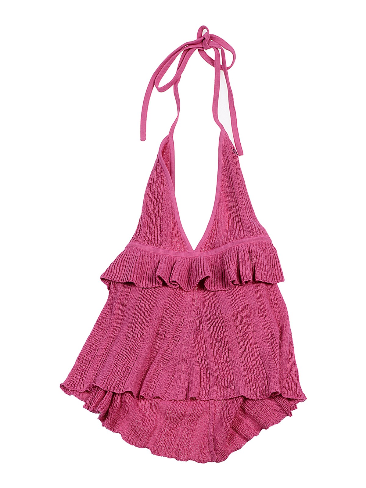 関税送料込♪GANNI/Seersucker Frill Halter Neck Swimsuit GANNI Printed V-String Swimsuit | endource