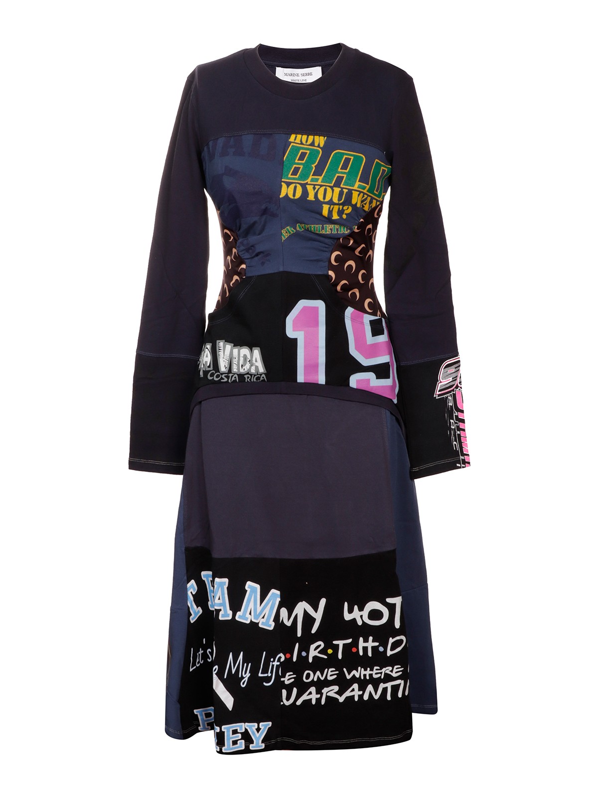 Marine Serre Patchwork dress - Multicolour - Women|D171FW22WUV26