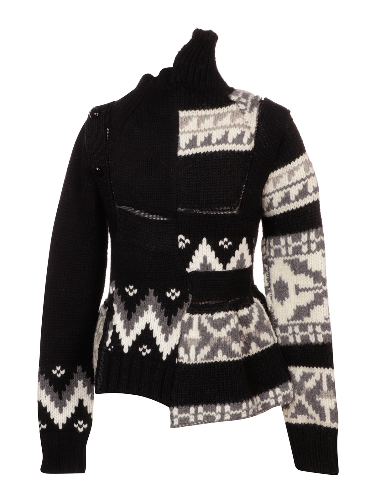 Nordic patchwork asymmetric sweater