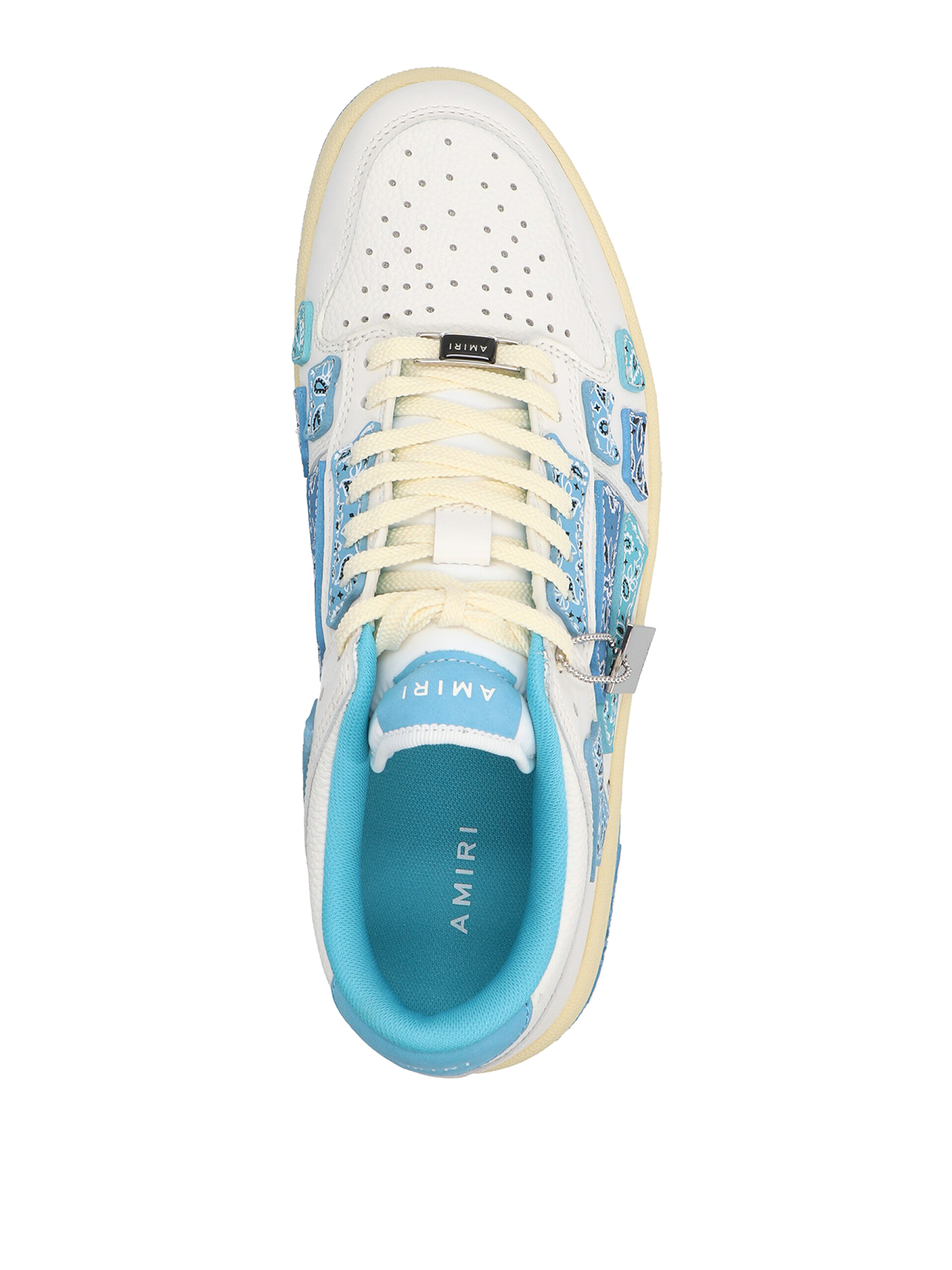 ★関税込み★ AMIRI LIGHT BLUE LEATHER BANDANA SKEL SNEAKERS Amiri Light Blue Leather Bandana Skel Low Top Sneakers