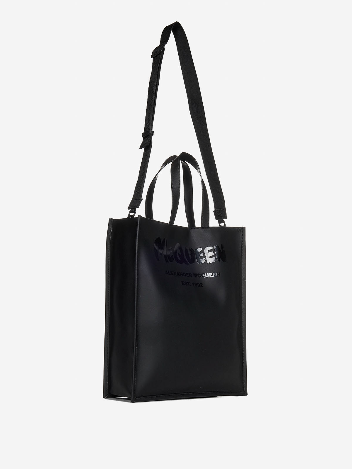 Alexander Mcqueen Leather tote Black Men 6685911AAHC1000