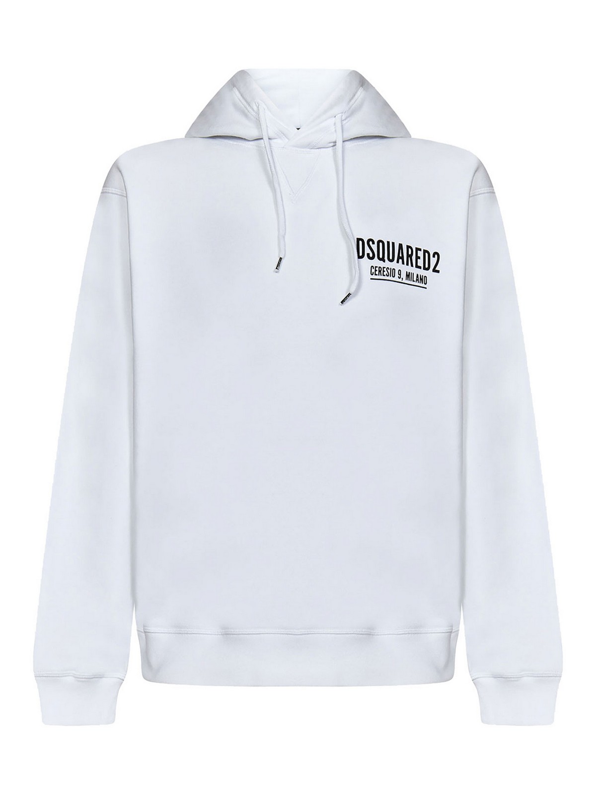 Dsquared2 Printed Cotton-fleece Hoodie In White