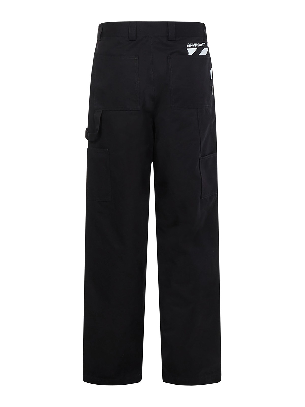 Shop Off-white Cotton Pants In Negro