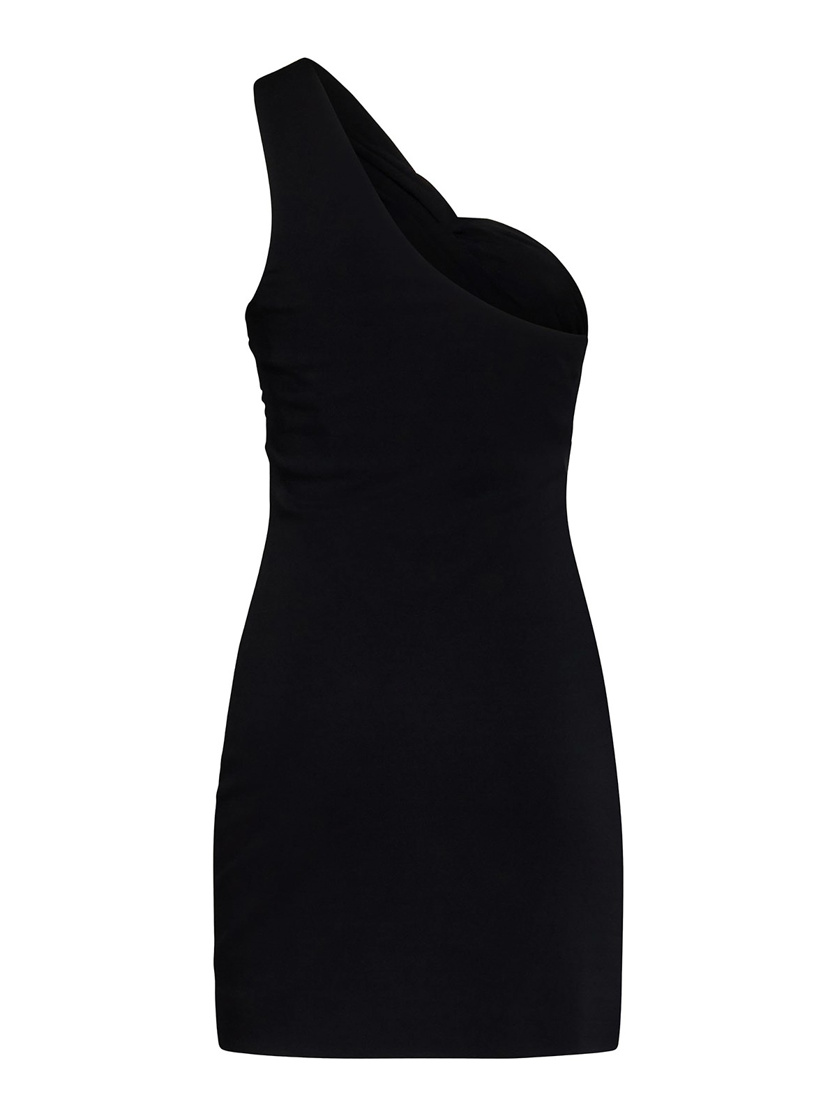 Shop Alyx One-shoulder Dress With Logo Plaque In Negro