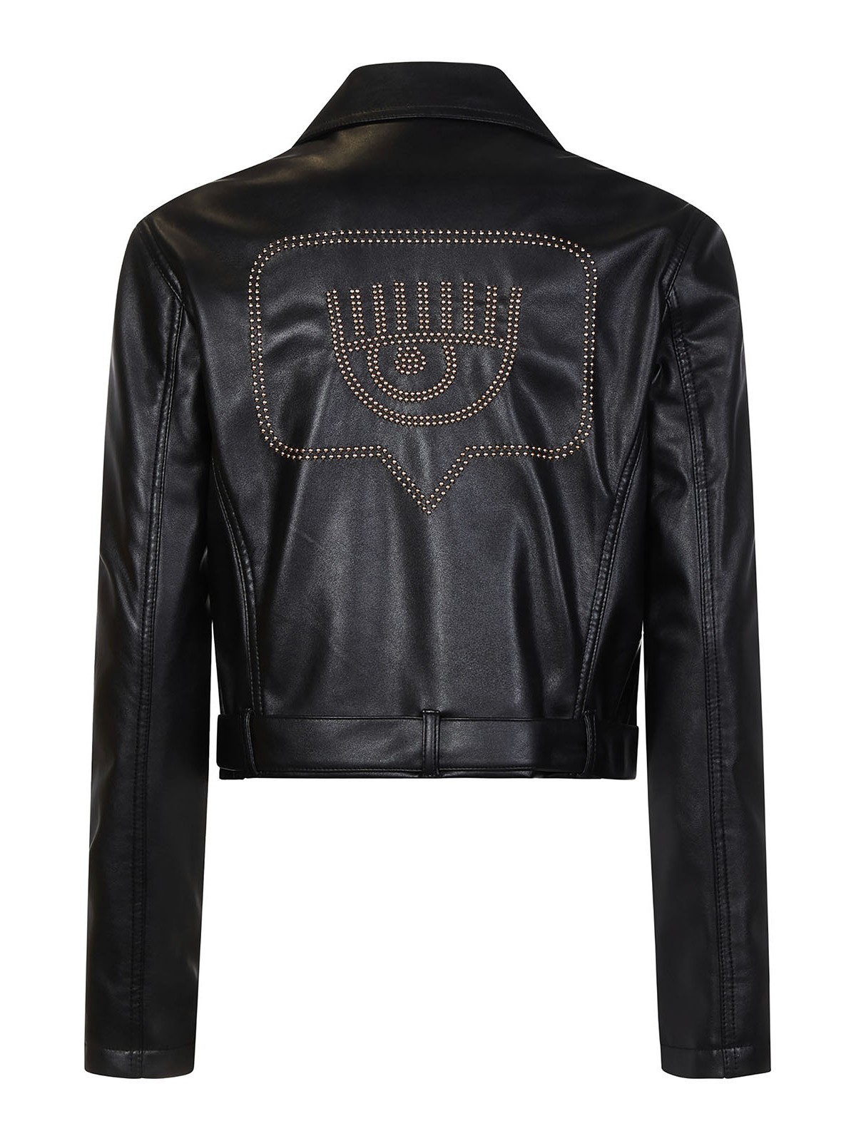 Shop Chiara Ferragni Faux Leather Biker Jacket In Negro