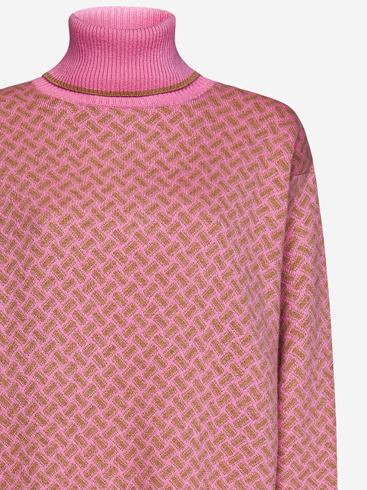 Maglia a collo alto e polo Drumohr - Dolcevita in cashmere motivo biscottino  - L2K144NBI74