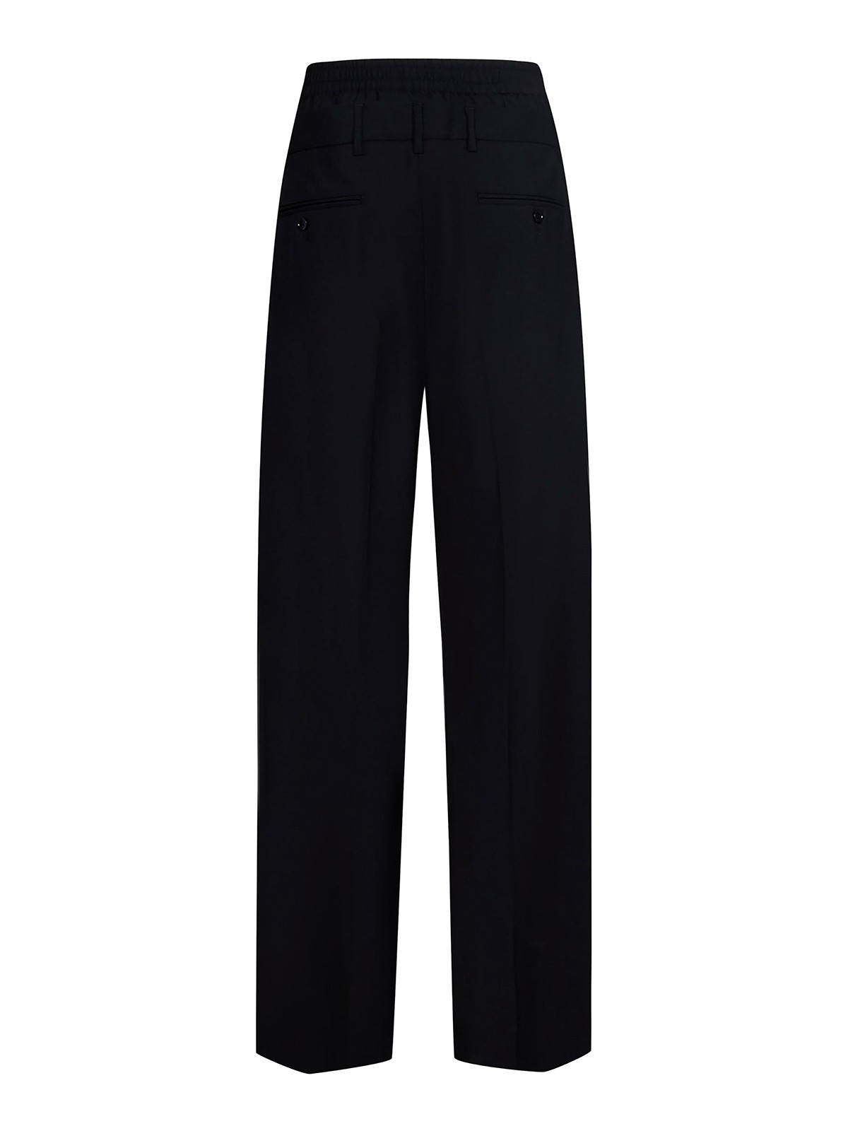 Shop Msgm Wool Trousers With Belt In Negro