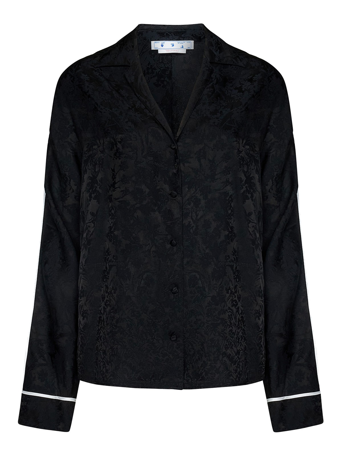 Off-white Jacquard Pyjama Shirt In Negro