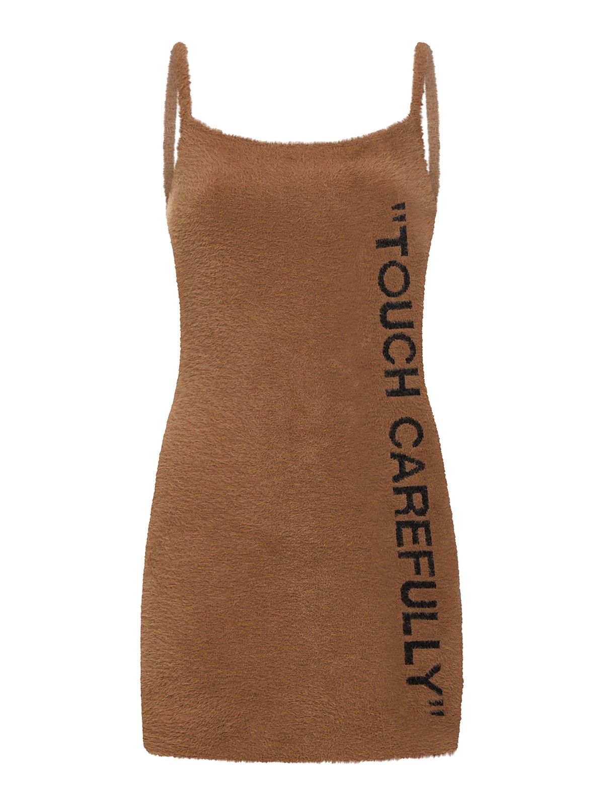 Off-white Soft Jersey Dress In Camel