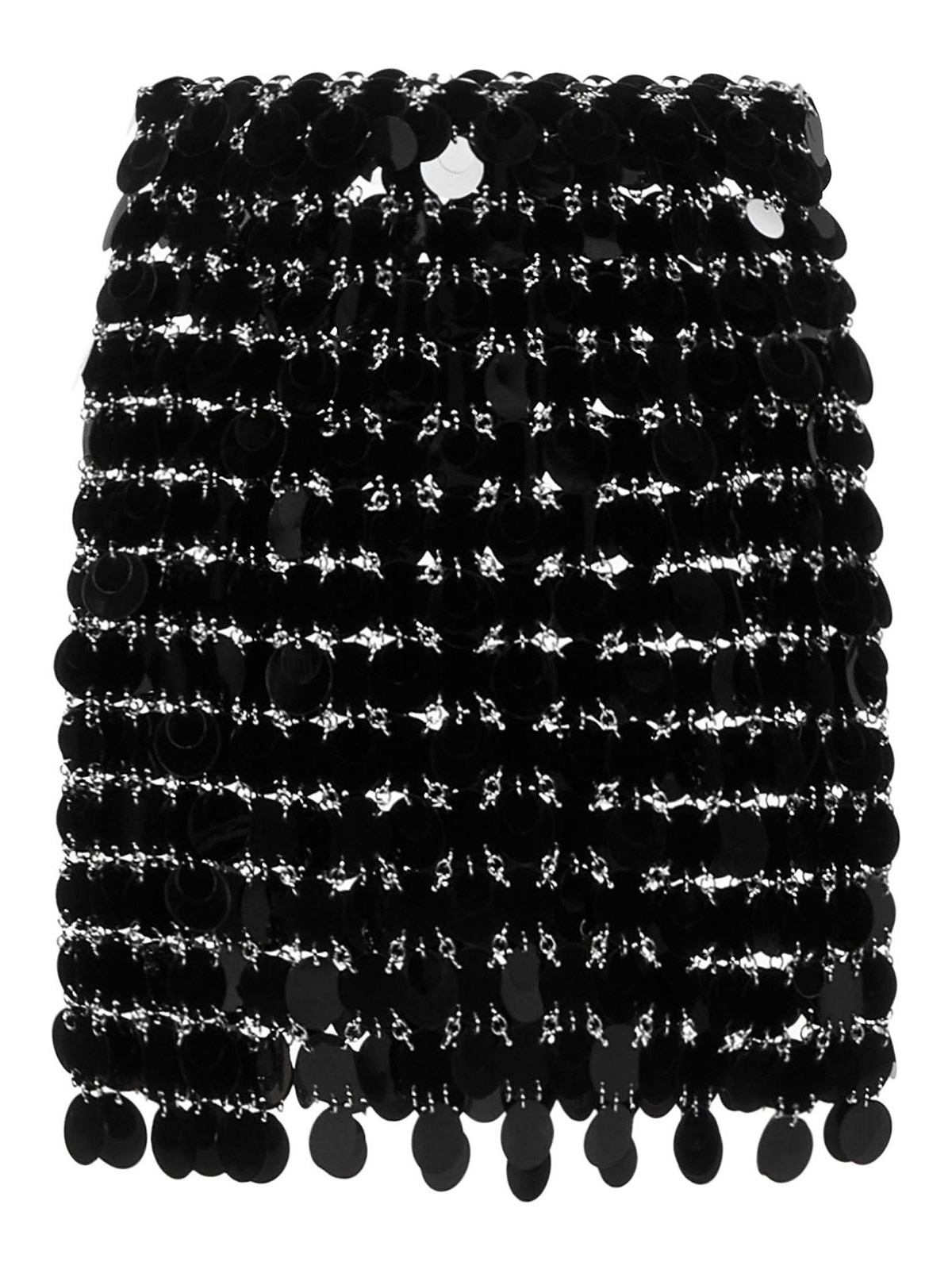 Paco Rabanne Black Chain Mail Mini Skirt In Negro