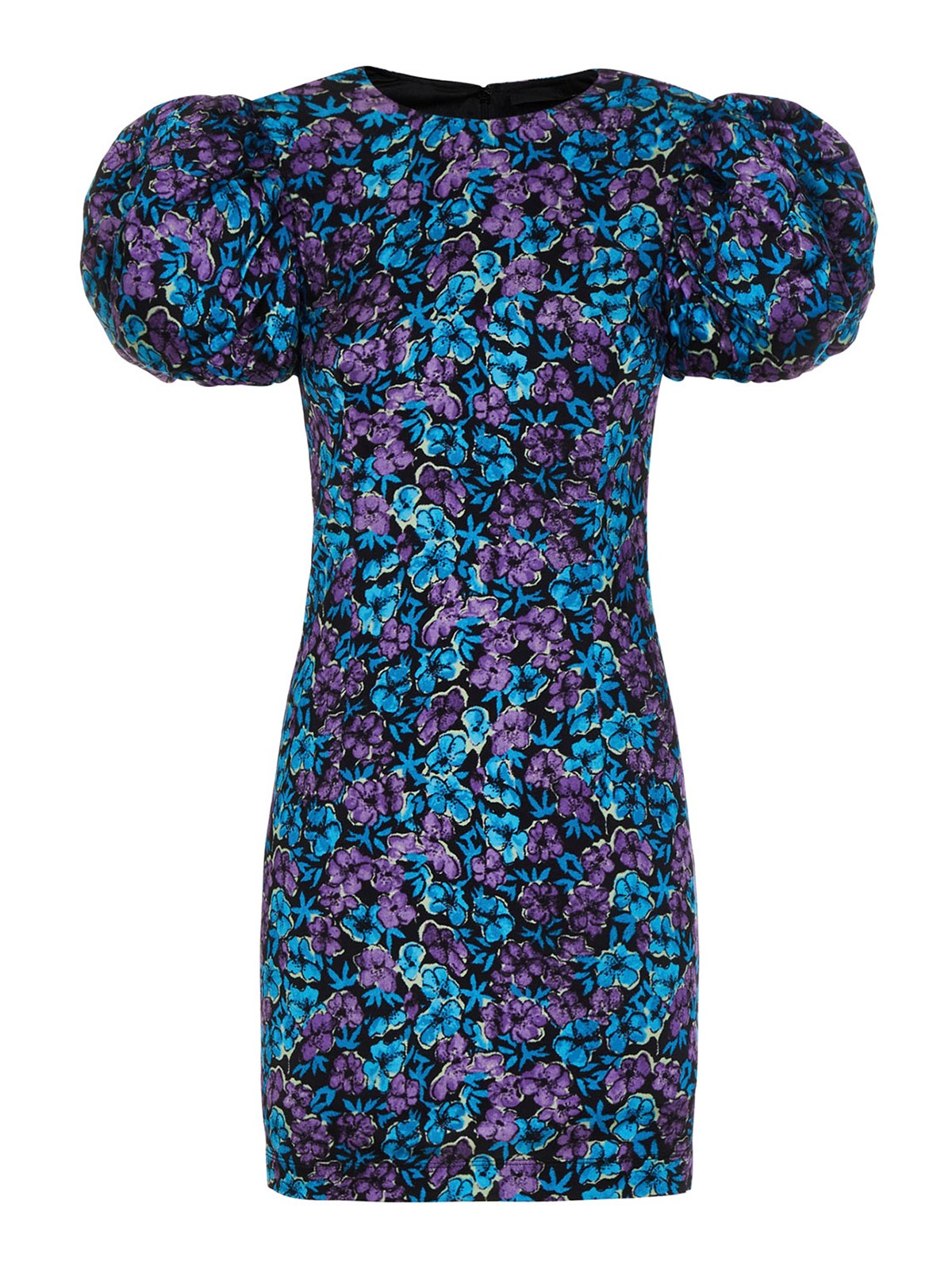 Rotate Birger Christensen Floral Dress With Puff Sleeves In Multicolour