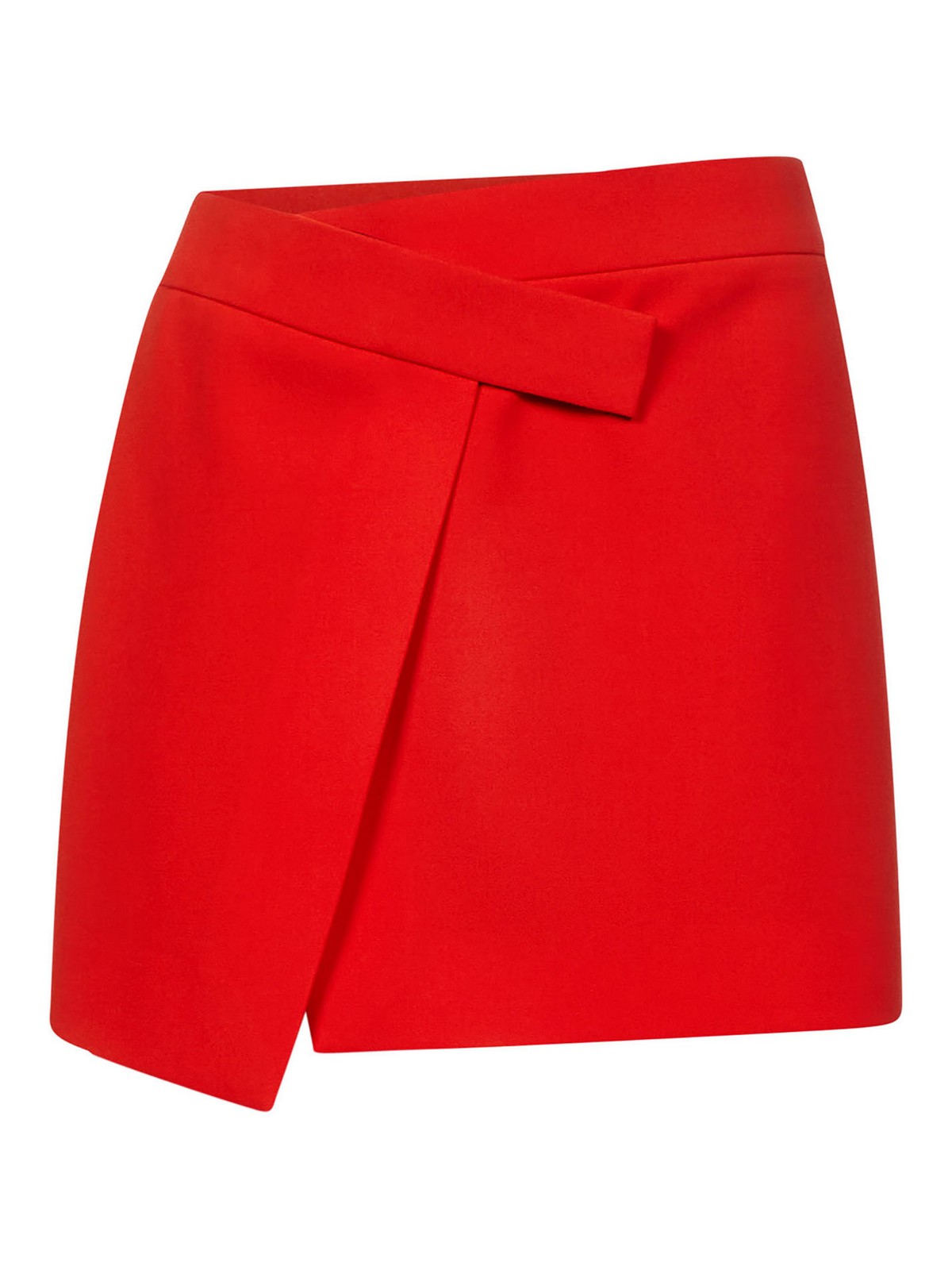 Attico Asymmetrical Wrap Mini Skirt In Red