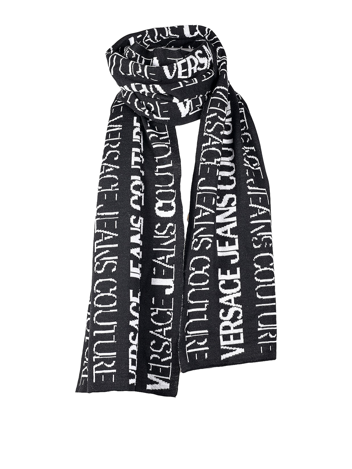 Versace Jeans Couture Wool Blend Scarf In Multicolour