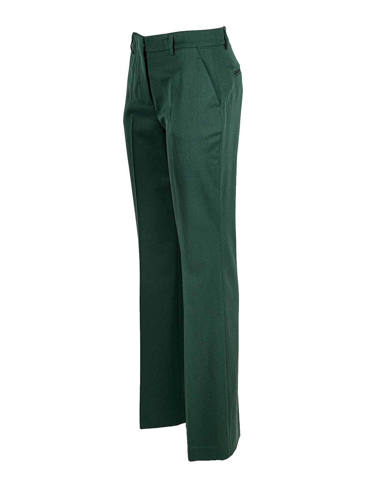Shop Vivetta Wool Blend Trousers In Verde