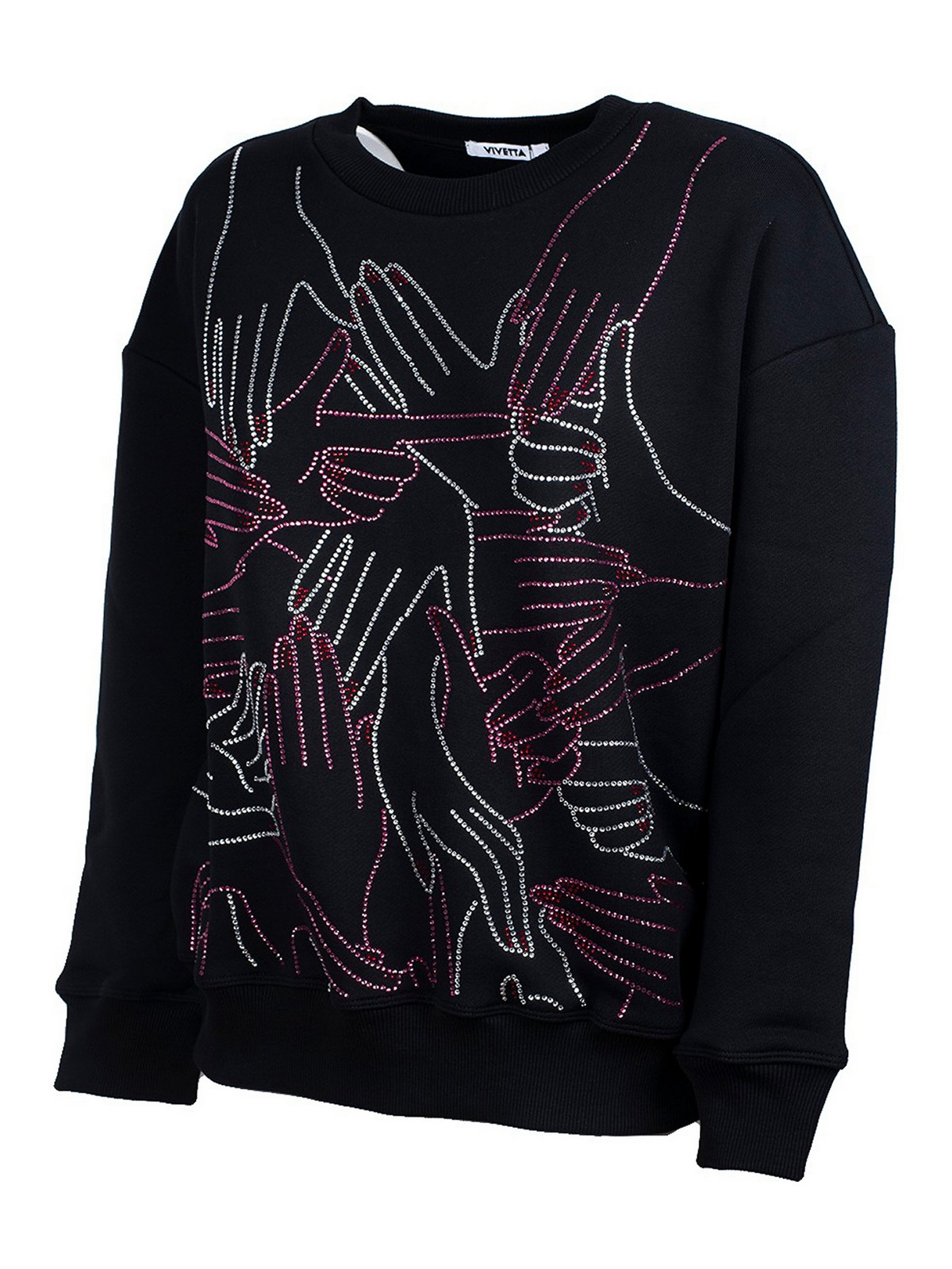 Shop Vivetta Mani Crystal Sweatshirt In Negro