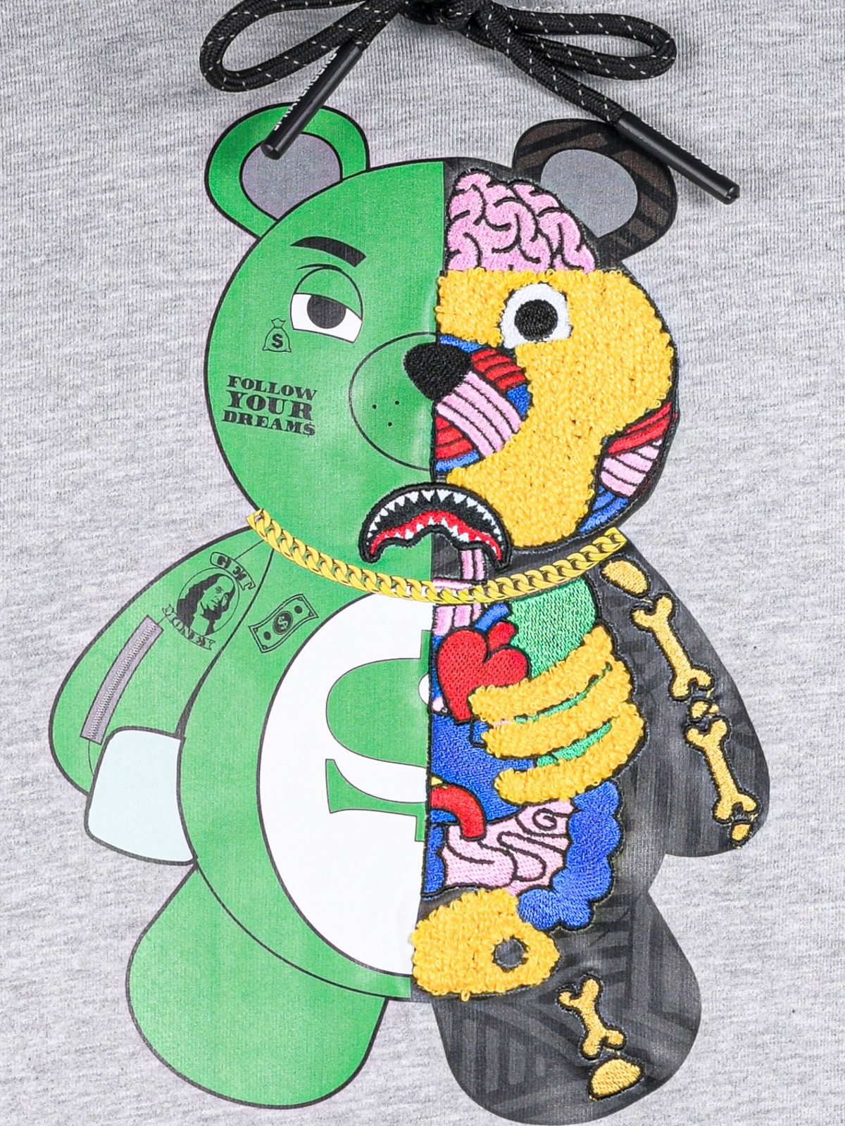 Shop Sprayground Anatomy Bear Hoodie In Grey