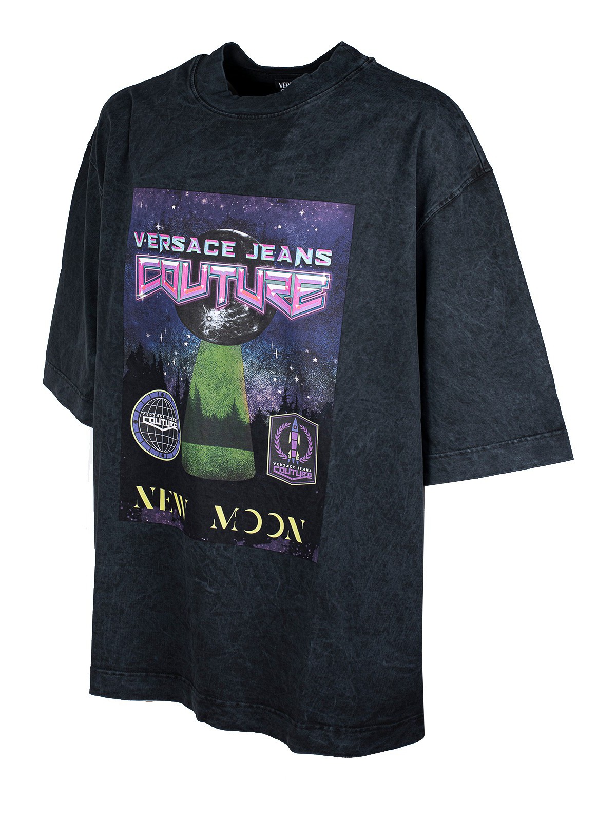 Shop Versace Jeans Couture Moon Crinkle T-shirt In Gris