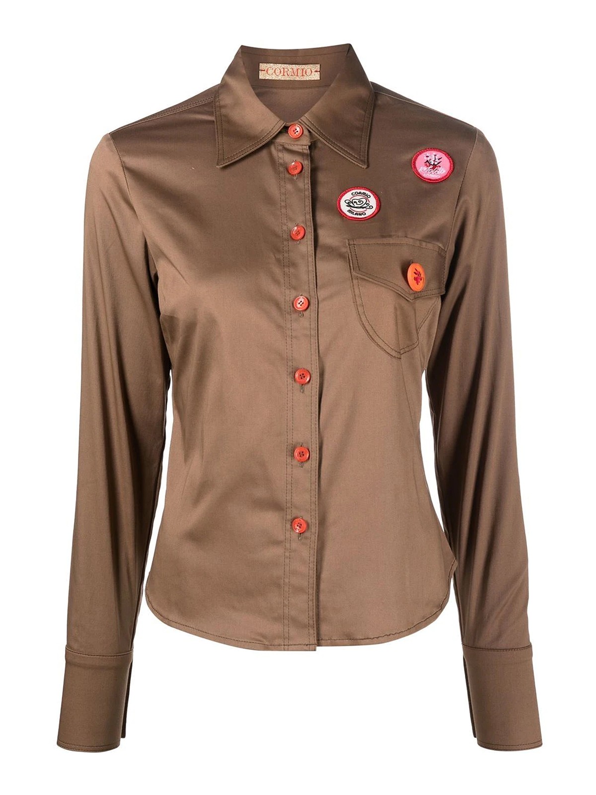 Shop Cormio Katy Patch-detail Shirt In Beis