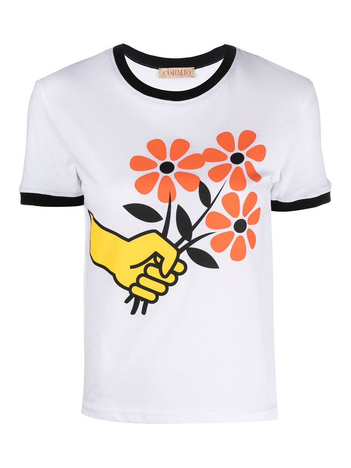 Shop Cormio Graphic-print Cotton T-shirt In White