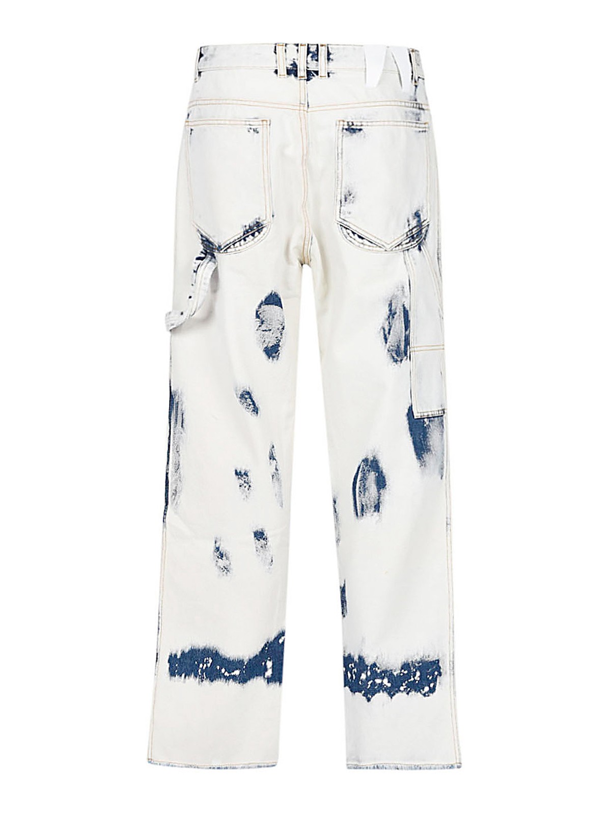 Shop Darkpark Bleached Effect Jeans In Blanco