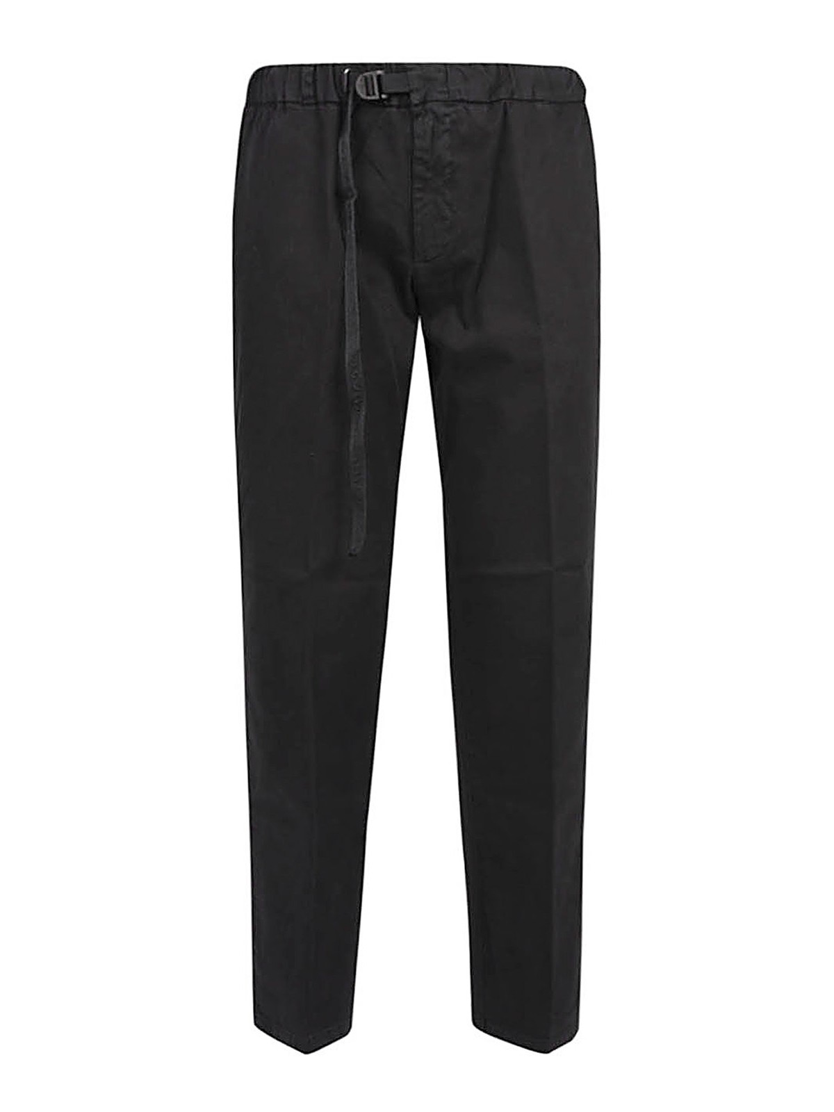 White Sand Viscose Trousers In Black