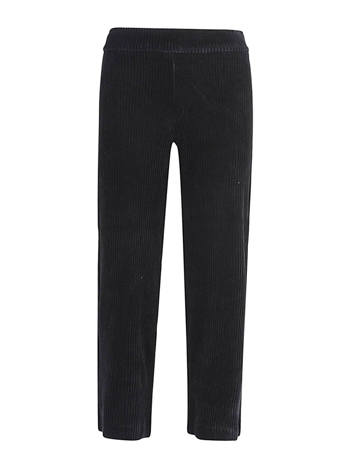 Avenue Montaigne Cropped Corduroy Trousers In Black